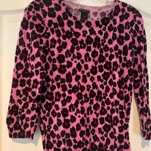 Pink/black animal print sweater